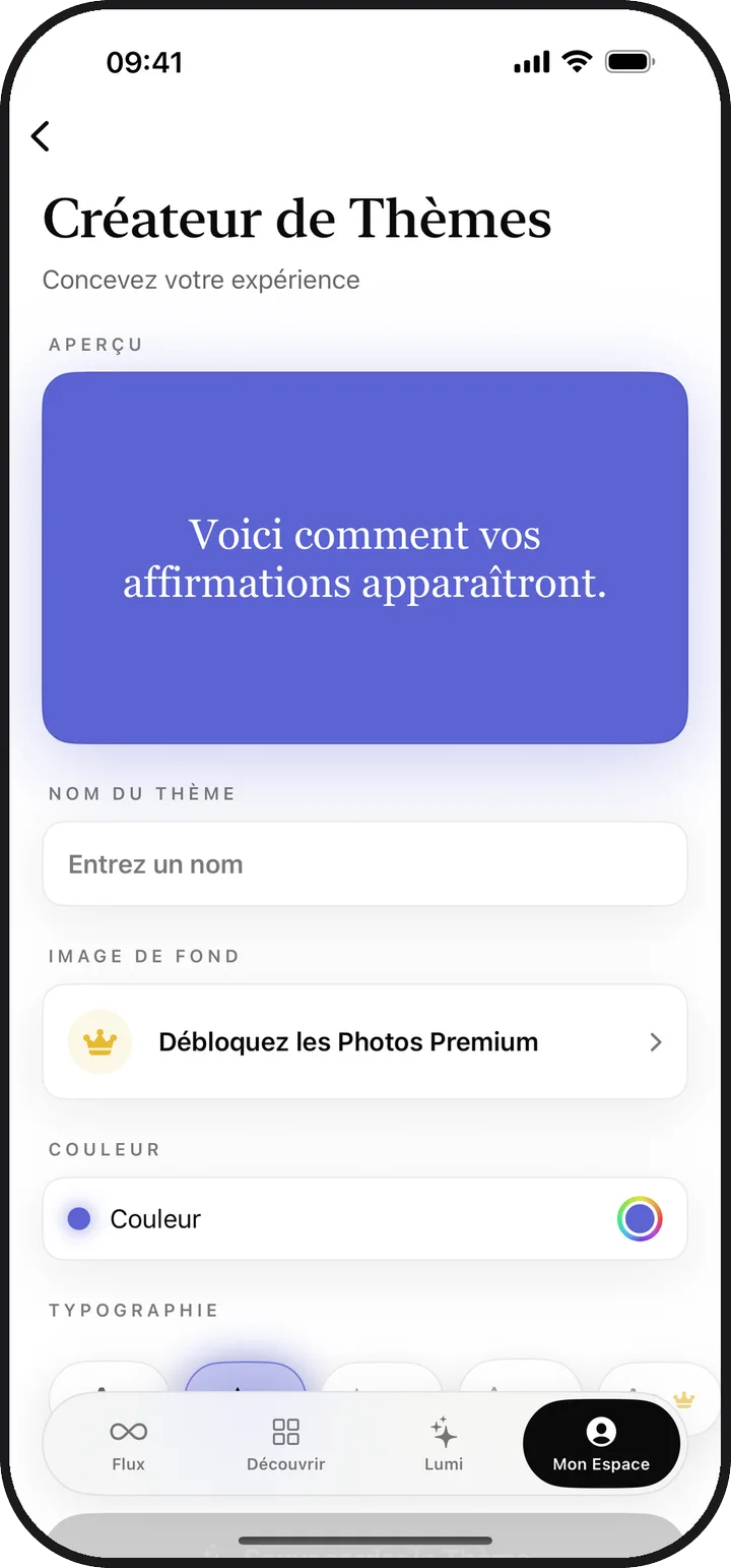 Le Créateur de Thèmes de Kiyolu avec l'aperçu d'un thème personnalisé