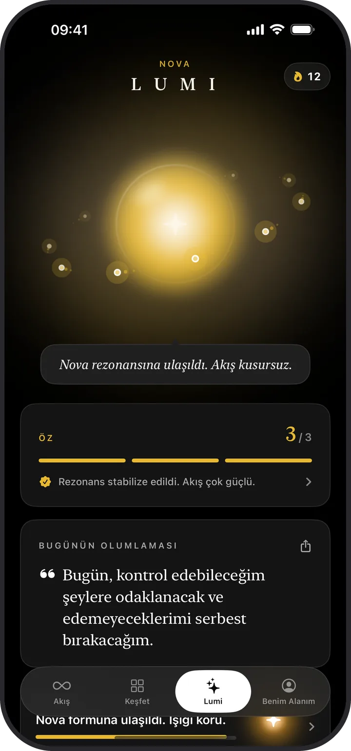 Kiyolu'daki Lumi ekranı koyu modda
